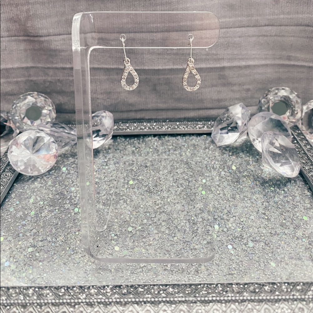 Sterling Silver Elegant Diamond Accent Earrings